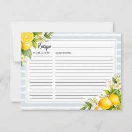 Elegant Lemon Vrijgezellenfeest Recipcard Kaart