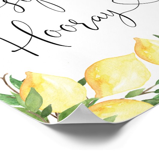 Elegant Lemon Vrijgezellenfeest Sip Sip Hooray Sig Poster (Hoek)