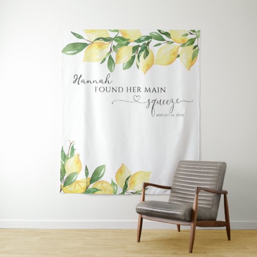 Elegant Lemon Vrijgezellenfeest Tapestry Wandkleed (In situ)