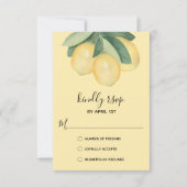 Elegant Lemon Waterverf RSVP Kaartje (Voorkant)
