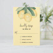 Elegant Lemon Waterverf RSVP Kaartje (Staand voorkant)