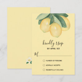 Elegant Lemon Waterverf RSVP Kaartje