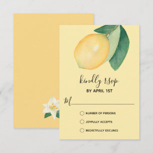 Elegant Lemon Waterverf RSVP Kaartje
