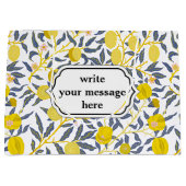 Elegant Lemon-wijnpatroon kiest uw kleur Groot Cadeauzakje (Voorkant)