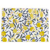 Elegant Lemon-wijnpatroon kiest uw kleur Groot Cadeauzakje (Achterkant)