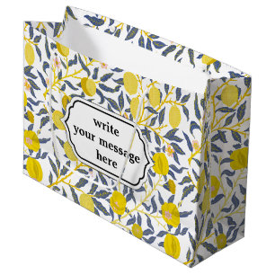 Elegant Lemon-wijnpatroon kiest uw kleur Groot Cadeauzakje
