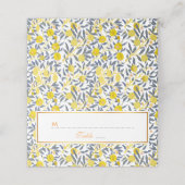 Elegant Lemon-wijnpatroon kiest uw kleur Plaatskaartje (Buitenkant ongevouwen)