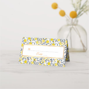 Elegant Lemon-wijnpatroon kiest uw kleur Plaatskaartje