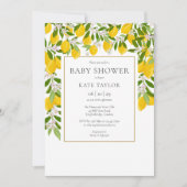 Elegant Lemons Blossom Greenery Baby shower Kaart (Voorkant)