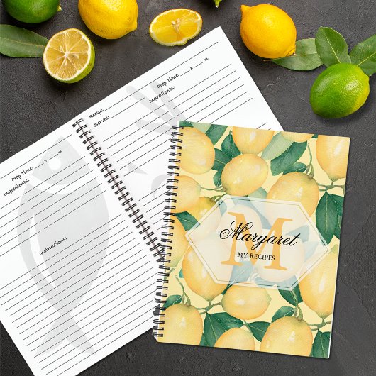 Elegant Lemons Family Recipe Notitieboek