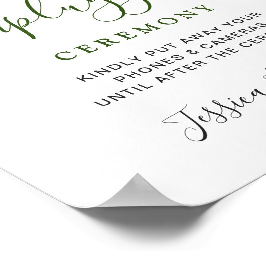 Elegant Lemons Floral Unplugged Wedding Ceremony Poster (Hoek)