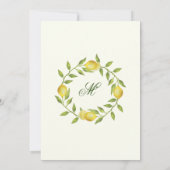 Elegant Lemons Greenery Chic Graduation Party Kaart (Achterkant)