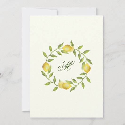 Elegant Lemons Greenery Chic Graduation Party Kaart (Achterkant)