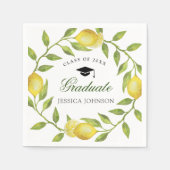 Elegant Lemons Greenery Chic Graduation Party Servet (Voorkant)