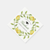 Elegant Lemons Greenery Chic Graduation Party Servet (Hoek)
