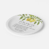 Elegant Lemons Greenery Fun Facts Wedding Papieren Bordje (Gekanteld)