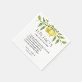 Elegant Lemons Greenery Fun Facts Wedding Servet (Hoek)