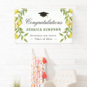 Elegant Lemons Greenery Modern Afstuderen Afstuder Spandoek (Insitu)