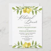 Elegant Lemons Greenery Modern Rehearsal Dinner Kaart (Voorkant)