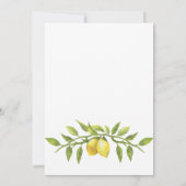 Elegant Lemons Greenery Modern Rehearsal Dinner Kaart (Achterkant)