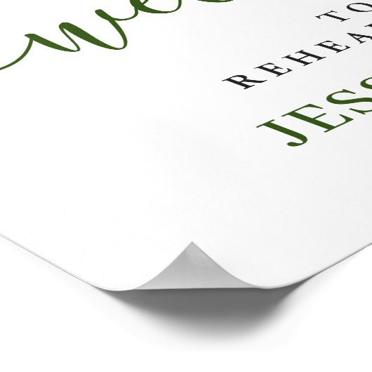 Elegant Lemons Greenery REHEARSAL DINNER Welkom Poster (Hoek)