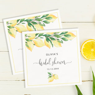 Elegant Lemons Greenery Vrijgezellenfeest Napkins Servet