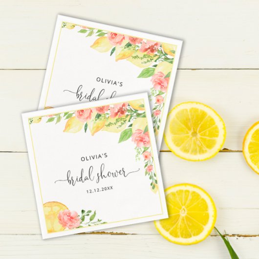 Elegant Lemons Greenery Vrijgezellenfeest Napkins Servet