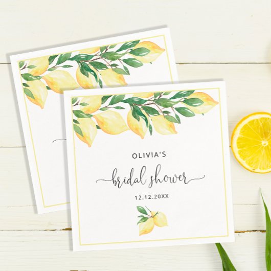 Elegant Lemons Greenery Vrijgezellenfeest Napkins Servet