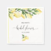 Elegant Lemons Greenery Vrijgezellenfeest Napkins Servet (Voorkant)