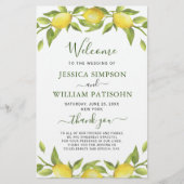 Elegant Lemons Greenery Wedding Ceremony Program (Voorkant)