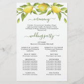 Elegant Lemons Greenery Wedding Ceremony Program (Achterkant)