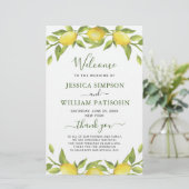 Elegant Lemons Greenery Wedding Ceremony Program (Staand voorkant)