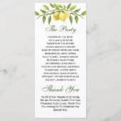 Elegant Lemons Greenery Wedding Ceremony Program Programmakaart (Achterkant)