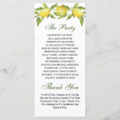 Elegant Lemons Greenery Wedding Ceremony Programmakaart (Achterkant)