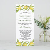 Elegant Lemons Greenery Wedding Ceremony Programmakaart (Staand voorkant)