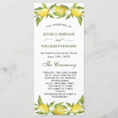 Elegant Lemons Greenery Wedding Ceremony Programmakaart (Voorkant)