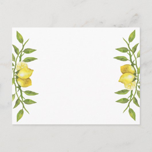 Elegant Lemons Greenery Wedding Invitation Briefkaart (Achterkant)