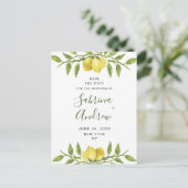 Elegant Lemons Greenery Wedding Save the Date Briefkaart (Staand voorkant)