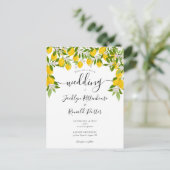 Elegant Lemons Greenery Wedding Uitnodiging Briefkaart (Staand voorkant)