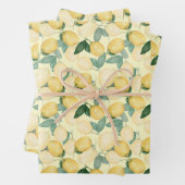 Elegant Lemons op Geel Inpakpapier Vel (In situ)
