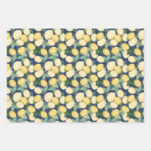 Elegant Lemons op Navy Blue Inpakpapier Vel (Voorkant 3)