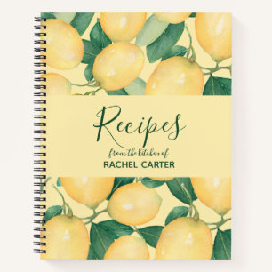 Elegant Lemons Personalized Recipe Notitieboek