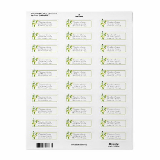 Elegant Lemons Return Address Label (Full Sheet)