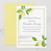 Elegant Lemons Vrijgezellenfeest Brunch Uitnodigin Kaart (Voorkant / Achterkant)