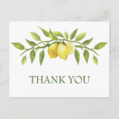 Elegant Lemons Waterverf Floral Wedding Dank je Briefkaart (Voorkant)