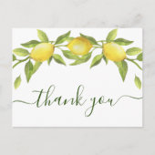 Elegant Lemons Waterverf Floral Wedding Dank je Briefkaart (Voorkant)