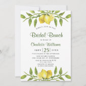 Elegant Lemons Waterverf Greenery BRIDAL BRUNCH Kaart (Voorkant)