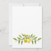Elegant Lemons Waterverf Greenery BRIDAL LUNCHEON Kaart (Achterkant)
