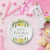 Elegant Lemons Waterverf Greenery VRIJGEZELLENFEES Papieren Bordje (Feest)