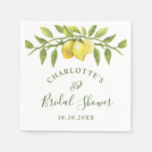 Elegant Lemons Waterverf Greenery VRIJGEZELLENFEES Servet (Voorkant)